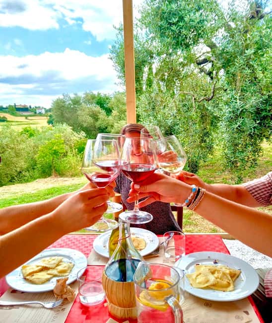 Florence: Countryside Tour with Wine Tasting & Pasta Class - Making ravioli, tortelli, and fettuccine together
