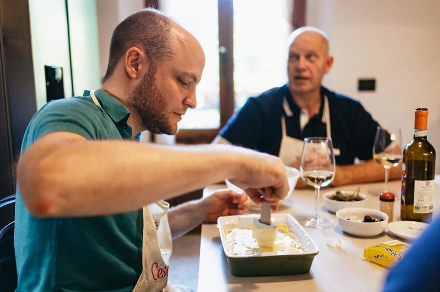 Florence: Pasta and Tiramisu Cooking Class with Local Host - Sitting down to eat what you made