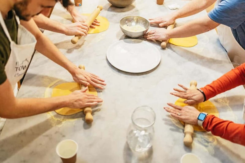Florence: Premium Pasta and Gelato Cooking Class - The meal, wine, and social side