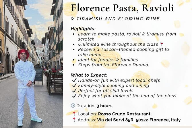 Florence: Tiramisu & Pasta Cooking Class with Unlimited Wine - The pasta and ravioli lesson