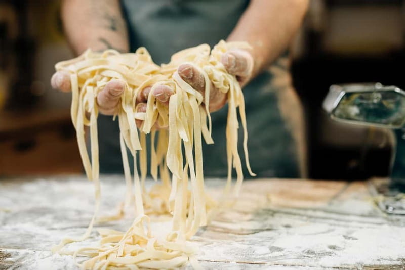 Florence: Tuscan cooking class with handmade pasta and wine - Mixing dough and learning the basic method