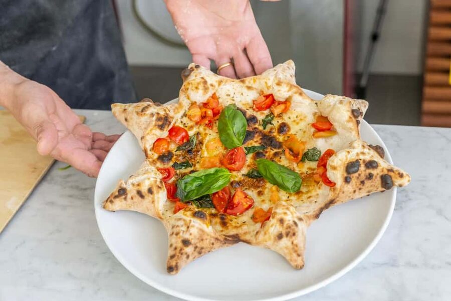 From Sorrento: Pizza-Making Class w/ View of Mount Vesuvius - Stretching, Topping, and Eating Your Pizza