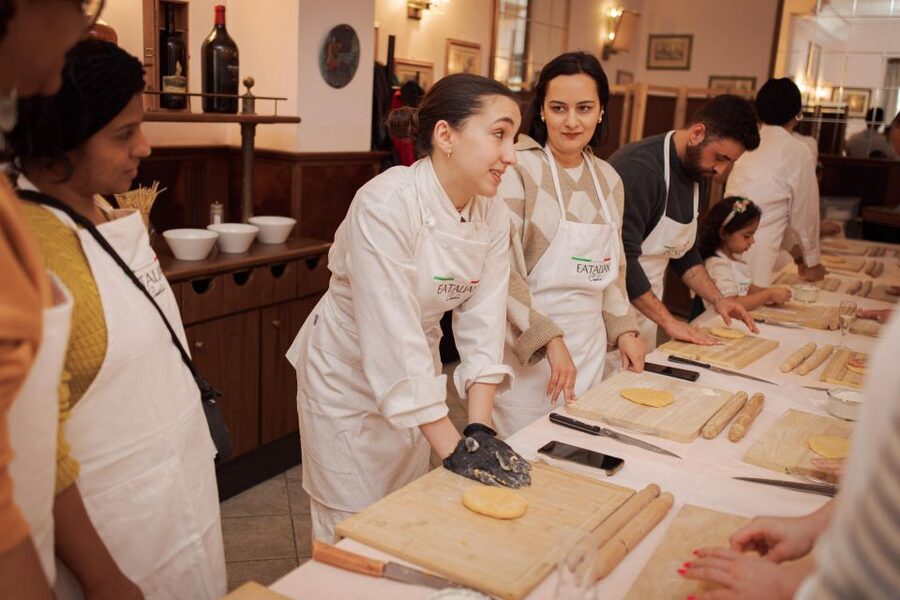 Gelato and Pasta Cooking Class in Rome - Piazza Navona - Rolling fettuccine with Sara, Luca, or Simone