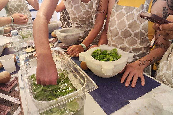 Genoese Pesto Lesson with Mortar, Pasta Tasting and Local Wine - The Take-Home Pesto and Participation Certificate