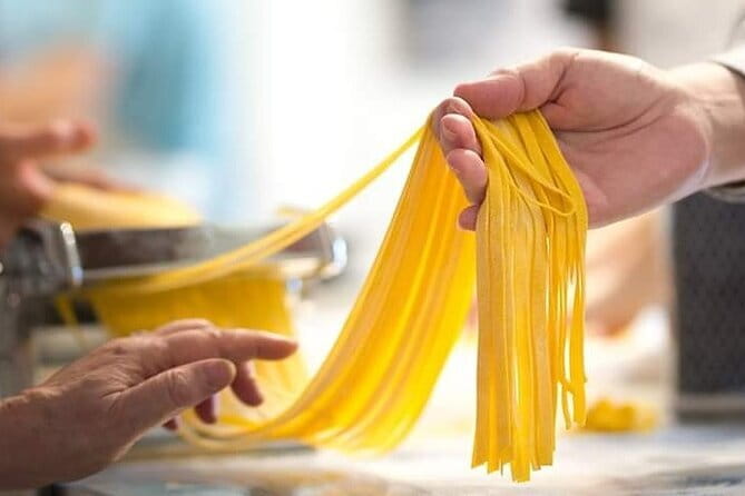 Hands on Deluxe Traditional 4-course dinner with fresh pasta - Dinner, wine, and the value of $80.86