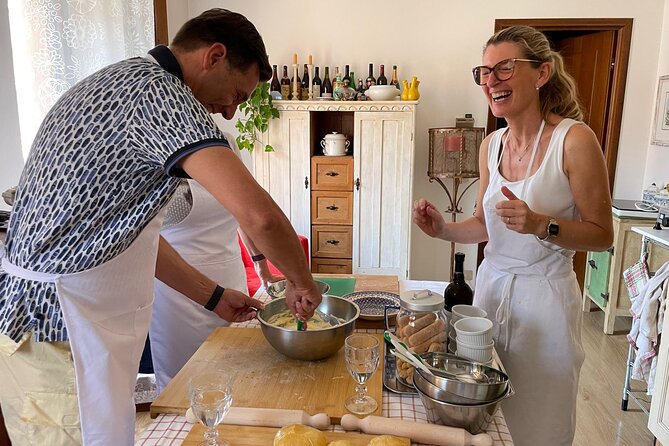 Italian Pasta Cooking Course - Sitting down with local wine