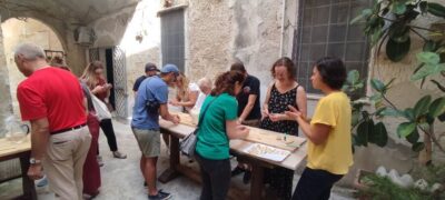 Pasta Making Class in 1400s-Era Courtyard with Wine