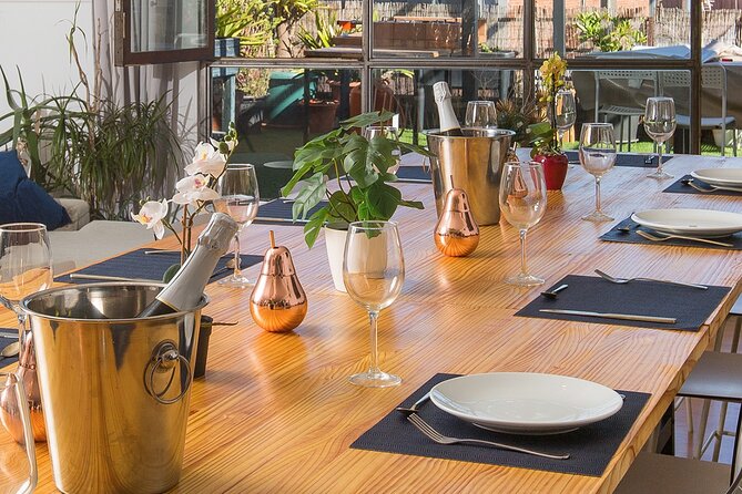 Make fresh pasta and Italian aperitivo In Barcelona - Eating fresh pasta on the rooftop