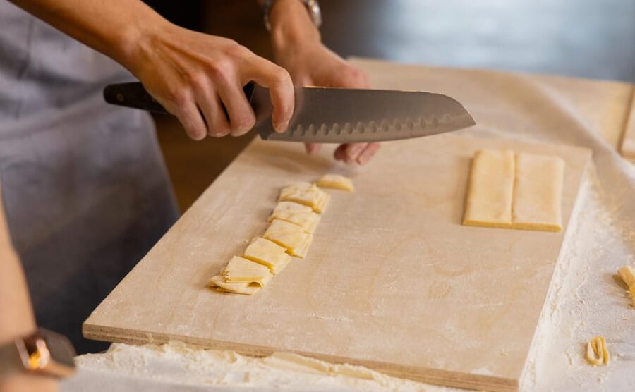 Masterclass: Aperol Spritz & Pasta Making Experience in Rome - Making fettuccine from fresh dough