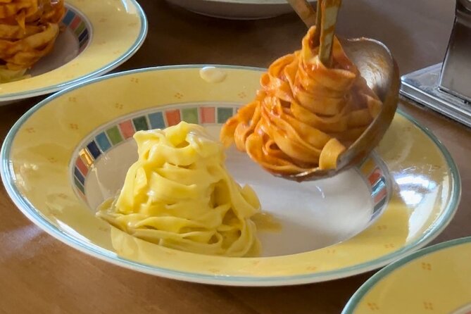 Milan: Pasta, Tiramisu, Cooking Class! Learning Premium Products! - Making fettuccine with eggs, flour, and a pasta machine