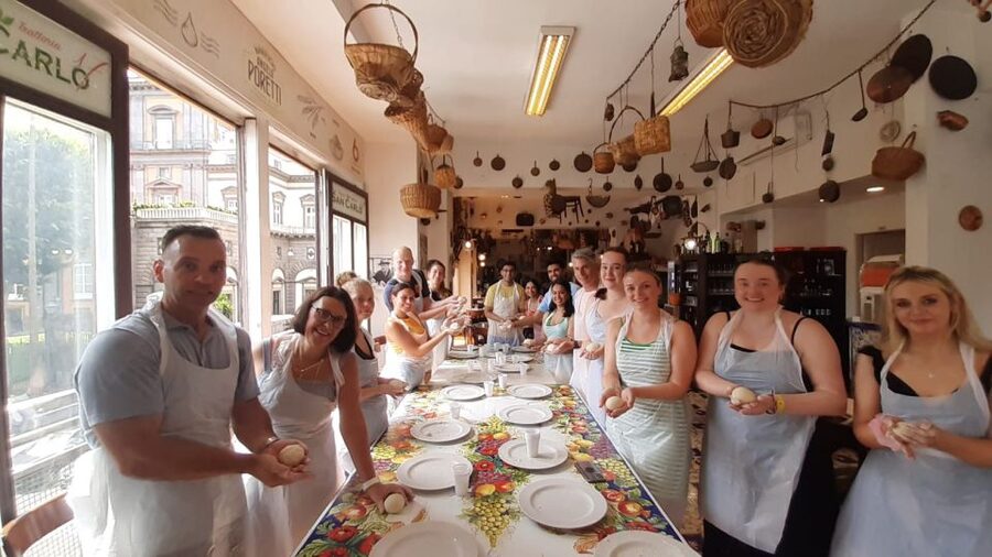 Naples: Neapolitan Pizza and Tiramisù Making Class - Kneading dough the Neapolitan way