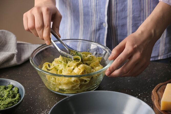 Pasta Cooking Class with Pesto Sauce Making in Rome City Center - Making dinner in Piazza Navona