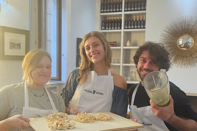 Private Pasta & Tiramisu Cooking Class with Unlimited Wine - Making pasta in a private Roman kitchen