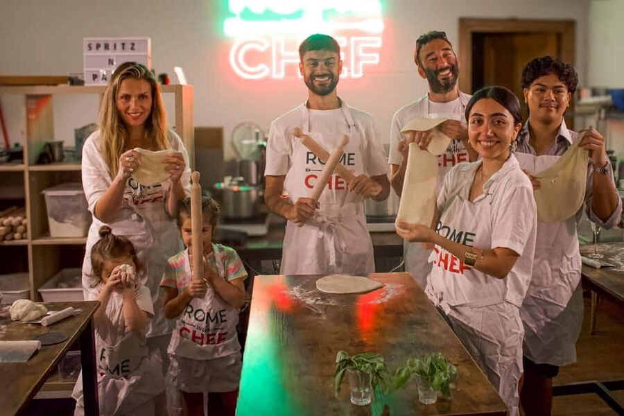 Rome 2-in-1: Pizza & Tiramisu Cooking MasterClass - Sitting down to eat your own lunch