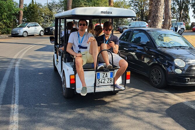 Rome in a Day golf cart tour for cruisers with Pizza & Gelato - Piazza Venezia, Trajan’s Column, and the historic center