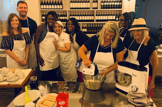 Rome Pasta and Tiramisu Class: Ravioli, Fettuccine & Fine Wine 5<em> – At a glance’ /></p>
<ul>
<li><strong>Three classic dishes:</strong> Make fettuccine, ravioli with ricotta and spinach, and tiramisu from scratch.</li>
<li><strong>Wine served throughout:</strong> Prosecco, DOCG wine, soft drinks, and bottled water are included.</li>
<li><strong>Chefs with personality:</strong> Instructors named in feedback include Alessia, Claudio, Fiore, Sara, Simon, Alice, and Carlo.</li>
<li><strong>Small-group format:</strong> The maximum group size is 12, with some sessions considerably smaller.</li>
<li><strong>Useful take-home recipes:</strong> You receive recipes so you can try the dishes again at home.</li>
<li><strong>Convenient Rome setting:</strong> The class takes place at a locally loved restaurant by the Vatican and is near public transportation.</li>
</ul>
<h2>Making pasta near the Vatican</h2>
<p><img width="671" height="446" decoding="async" src=