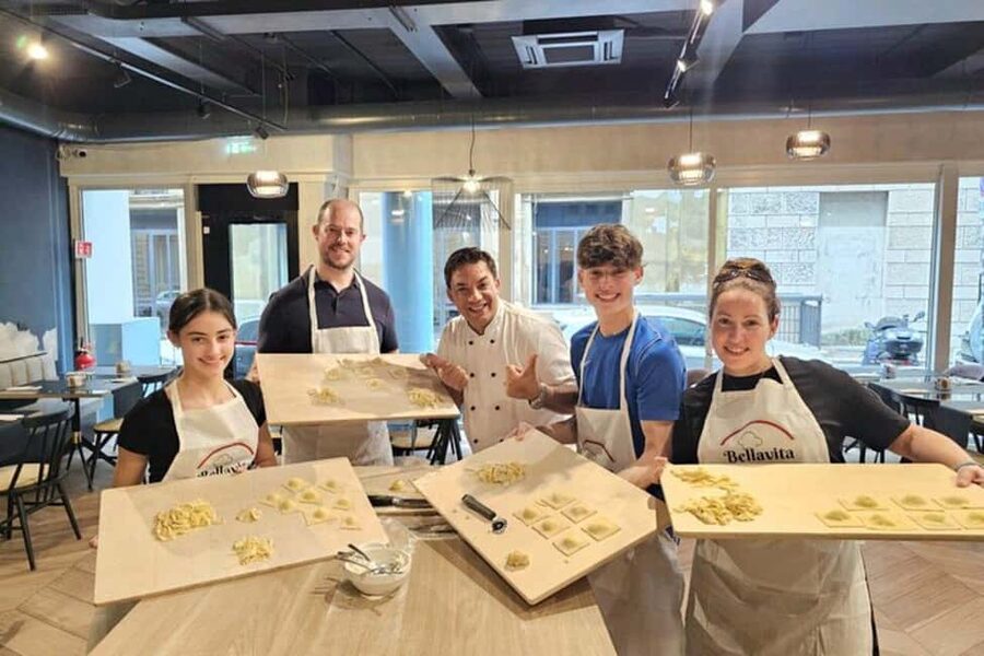 Rome: Pasta Fettuccine, Ravioli & Tiramisu Cooking Class - Making fettuccine from scratch