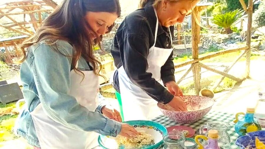 Sorrento: Half-Day Pizza Making, Wine, Limoncello & Pick-Up - The wood-fired oven and the outdoor meal