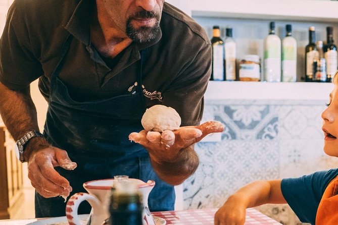 Sorrento Handmade Pizza school - Making the dough with Laura and Luigi