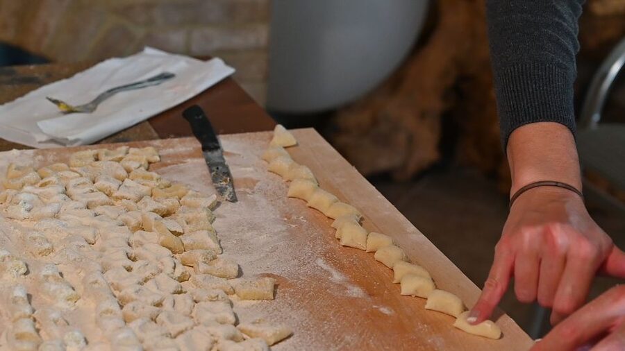Spoleto Countryside Home Cooking Pasta Class & Meal - Mixing, kneading, and shaping fresh pasta