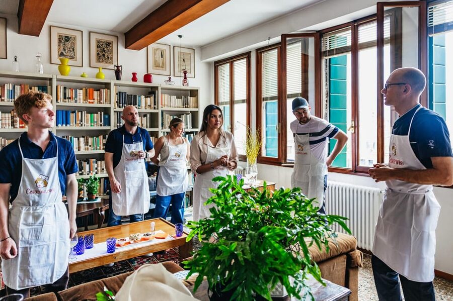 Venice: Pasta and Tiramisu Cooking Class at a Local's Home - Building tiramisu layer by layer